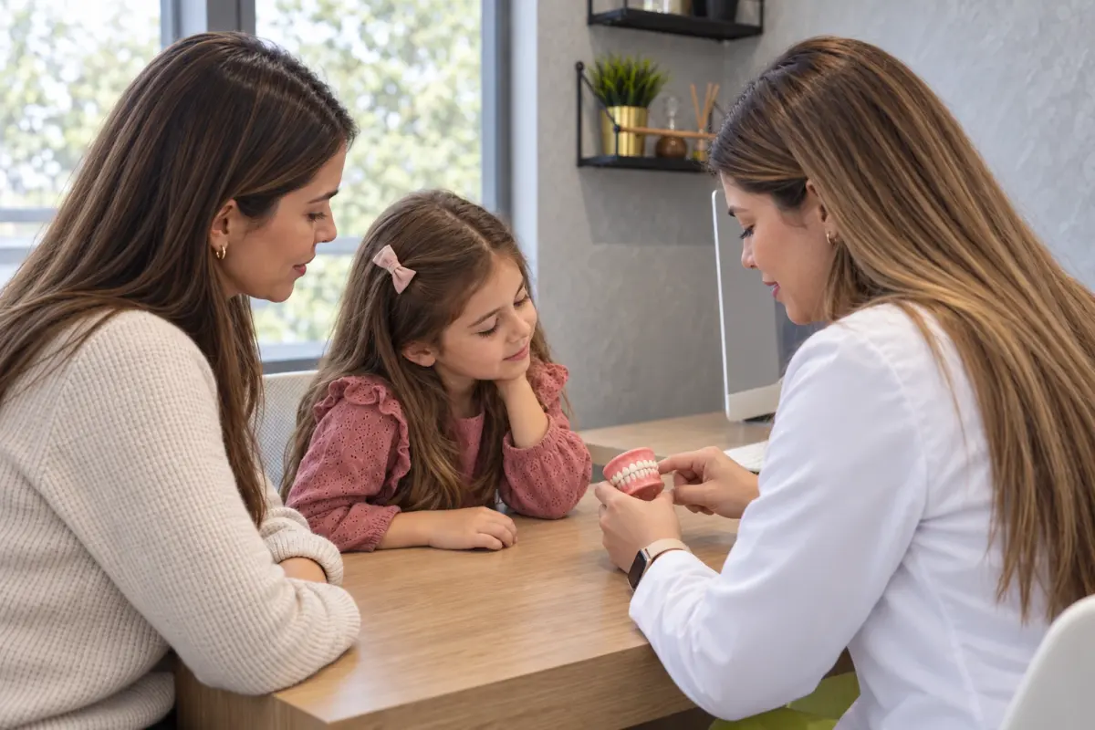 Dr. Kelly Palacio with a mother and her daughter during the assessment